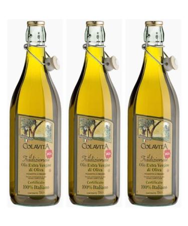 Colavita Colavita Extra Virgin 'Il Tradizionale' Lot de 3 flacons d'huile d'olive 100 % italiano 1000 ml