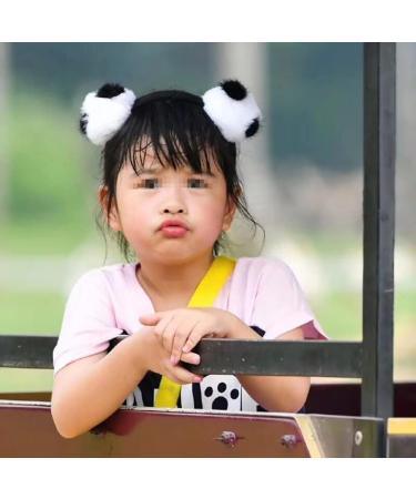 4 Pcs Panda Headband Furry Hair Hoop - Cute Cartoon Pom Pom Hair Accessories for Girls - Buy Online on GoSupps.com