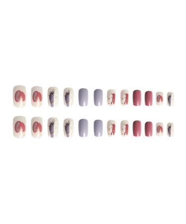 Chtom Ins With Nail Detachable Flats Finished Nail Patch (Color : Blue)
