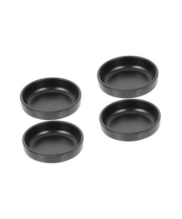 4 pcs Dipping Seasoning Household Tableware Supplies Kitchen Serving Melamine Containers re-usable 9X9X2.4CMx2pcs Blackx2pcs