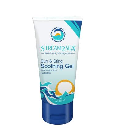 After Sun & Sting Relief Aloe Vera Soothing Gel For Sensitive Skin | 6 Fl oz Paraben Free Cooling Gel For Sting  Bug Bites & Sunburn Relief With Aloe Vera and Green Tea by Stream2Sea 6 Fl Oz (Pack of 1)