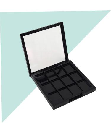 PLAFOPE 4 Pcs 12 Empty Eye Shadow Pallet Acrylic Makeup Cosmetic Pallet Empty Makeup with Mirror Black - Buy Online on GoSupps.com