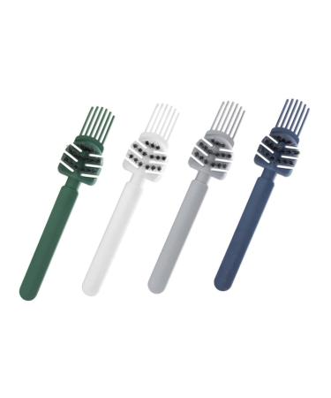 Lot de 4 Outils de Nettoyage Peigne Compact Polyvalent pour Brosses Cheveux Accessoire Portable L ger pour Soins Capillaires Maison Voyage Bleu Vert Gris Blanc