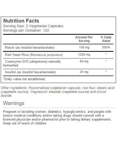 Vitacost Red Yeast Rice CoQ10 with No-Flush Niacin - 240 Vegetarian Capsules - Buy Online on GoSupps.com