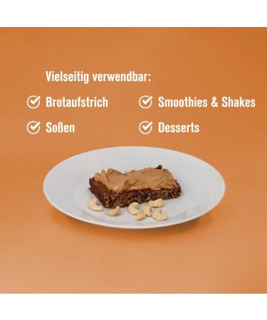 Nutrify Cashew Butter 500g - 100% Natural Vegan Protein Gluten-Free No Sugar Additives - Premium German Cashew for Smoothies & Baking - Buy Online on GoSupps.com