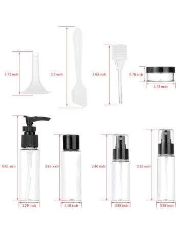 Vitog Travel Bottles Kit - TSA Approved, Leak Proof, Portable Toiletry Containers - Set of 11 Black Plastic PET Cosmetic Containers for Lotion, Shampoo, Cream, Soap - Clear Flight Size - Buy Online on GoSupps.com