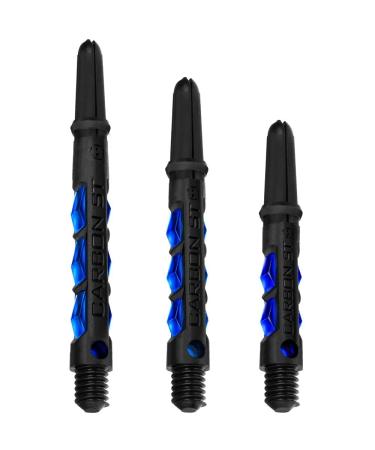 Harrows Dart Shafts Carbon ST Stems with Pyramid Rings, Multiple Lengths, Multiple Colours Medium Blue