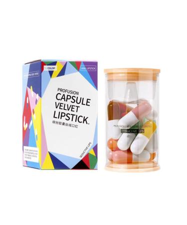Zhoujie Mini Pill Lipstick Set 16 Colors Mini Matte Lipstift Set Cute Capsule Waterproof LIPSICK LONG LONG MINI Capsules Lipstick Velvet Matte Llip Stick