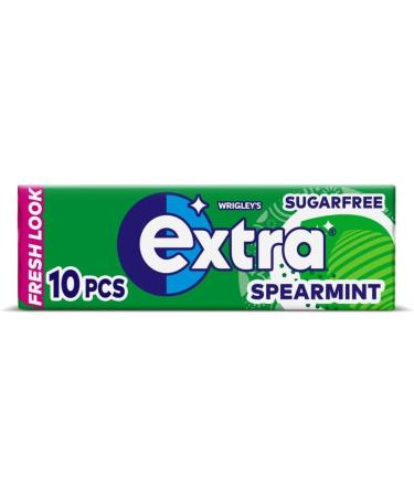Wrigley's Extra Sugarfree Gum - Spearmint (10 per Pack x 5) - Pack of 2 Helps with Oral Hygiene for Healthy Teeth and Gums Sold By Kidzbuzz