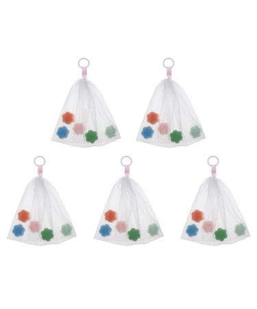 5-piece set long foam net foam net facial cleansing shower bubble net easy bubble mesh bag