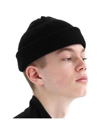 UNDERCONTROL Winter Fisherman Beanie Free Size Men Women - Unisex Stylish Plain Skull Hat Watch Cap Black