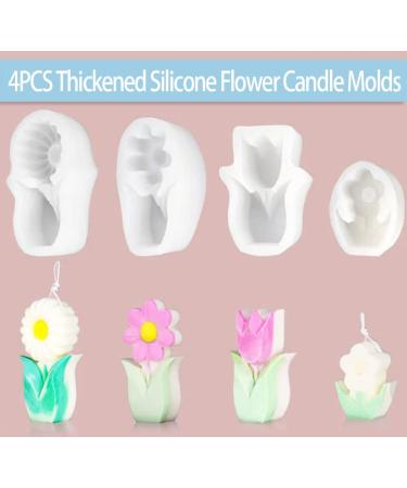 THCHZL 4 Pcs Lucky Flower DIY Candle Making Molds - Summer Father's Day/Graduation Gifts | 3D Silicone Molds for Easy Demolding - Buy Online on GoSupps.com