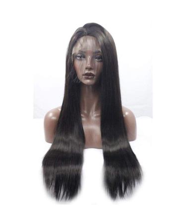 Hairpieces Long Straight Wig Lace Front Wig Natural Silky Black Heat Resistant Fiber Synthetic Hair for Ladies Daily Cosplayeen Party 26in 14 in
