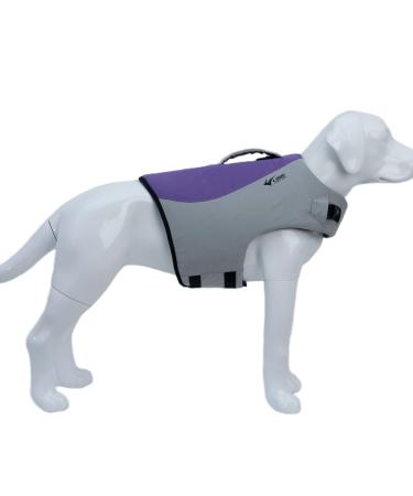 Dog Life Jacket, Sport Style Dog Float Coat with Excellent Buoyancy, Stylish Dog Swimming Safety Vest with Rescue Handle for Small Medium Large Dogs Purple XL XL (Bust 32"-36") Purple