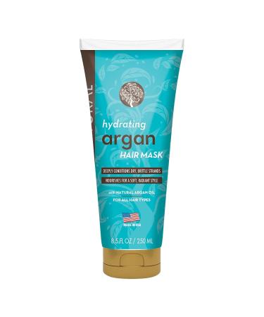 Arganatural Hair Mask with Argan Oil  8.5 FL OZ  Bamboo Extract and Coconut Oil  Paraben Free  Intense Hydration for Damaged Hair