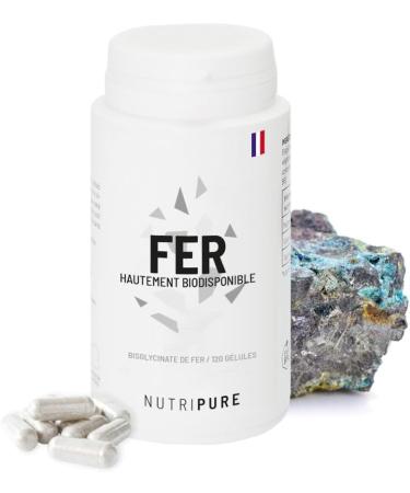 Nutripure | Iron Bisglycinate 14 mg High Quality FERROCHEL | High Absorption | Anti-Fatigue & Immune System Strengthening Dietary Supplement | 120 Vegetable Capsules | Vegan | Made in France - Buy Online on GoSupps.com