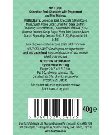 Bon Bon's Gourmet Mint Hot Chocolate Spoon 40g - Indulge in Deliciousness - Buy Online on GoSupps.com