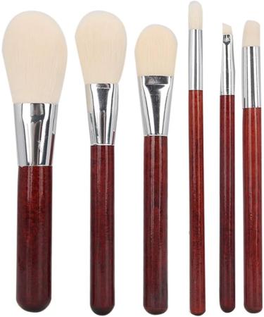 Eyebrow Blusher Makeup Brush Set Soft Brush Hair Portable 6pcs Cosmetic Brush with Redwood Handle Apply Eye Shadow Highlight for Makeup Look - Buy Online on GoSupps.com