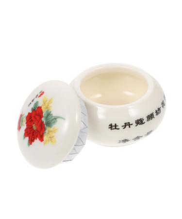 PRETYZOOM 1pc Cosmetic Box Coffee Containers Tea Tin Container Candy Jars with Lids Cream Container Ceramic Cosmetic Jar Storage Holder Travel Ceramics Multipurpose Tea Pot White