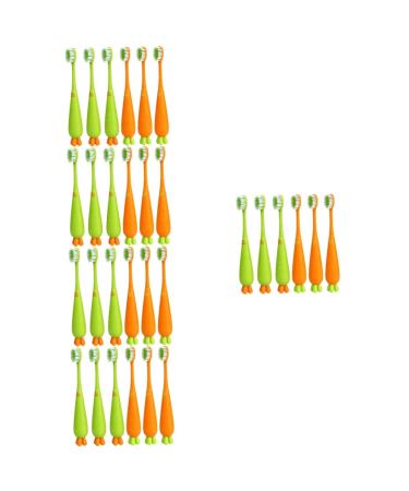Fomiyes 30 STK Carrot toothbrush Travel toothbrush baby toothbrush Bulk-toothbrush toothbrush for oral care Starting ear cleaning brush child TPR Handbook