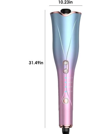 Yuehuam Auto Hair Curler Automatic Curling Iron Wand with 4 Temperatures & 3 Timers Dual Voltage Auto Shut-Off Spin Iron for Hair Styling Blue/Purple Gradient - Buy Online on GoSupps.com