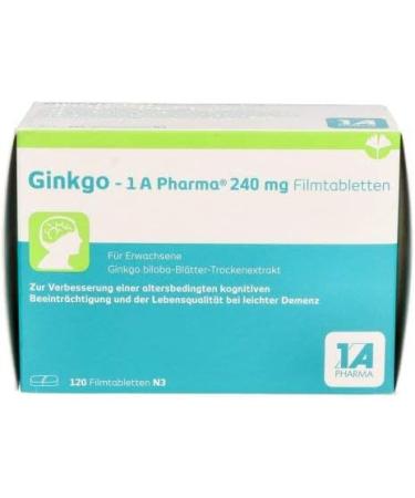 GINKGO-1A Pharma 240 mg Film-Coated Tablets - 120 pcs | Premium Ginkgo Biloba for Memory & Focus | International Shipping Available - Buy Online on GoSupps.com