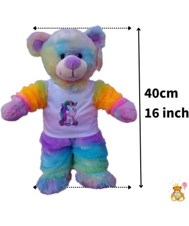 Unicorn Rainbow Teddy Bear Pyjamas - 16/40cm - Teddy Bear Clothes - Buy Online on GoSupps.com