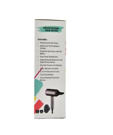Buy Flintronic 2000W Professional Hair Dryer - Quick Drying Hot/Cold 3 Nozzles & Diffuser Ideal for Salon & Home Use in Gray - Buy Online on GoSupps.com