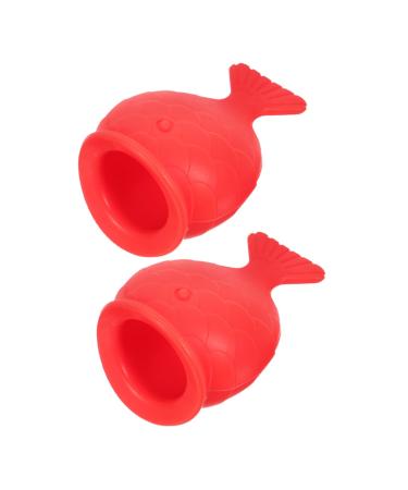 IWOWHERO 2pcs Silicone Fish Lip Filler Lip Plumper Tool Lips Enlarger Lip Enhancement Device Red
