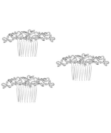 FRCOLOR Set of 3 Bridal Headpiece Rhinestone Hair Accessories Hair Clips Wedding Headpiece for the Bride Wedding Jewellery for the Bride Tiara Wedding Hair Comb Bridal Comb Flowers Headpiece