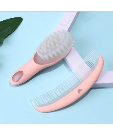 Baby Hair Brush and Comb Set - Gentle Massage Scalp Brush for Newborns and Toddlers (Pink) - 2 Piece Set - Buy Online on GoSupps.com