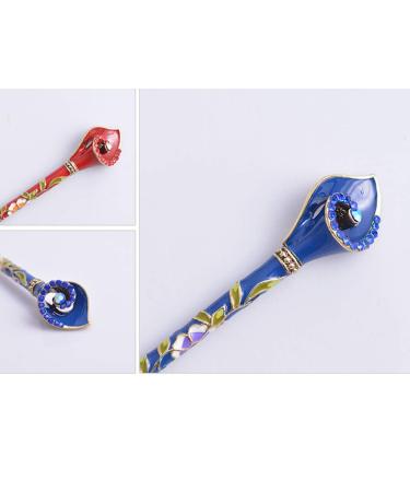 Buy Chinese Rhinestone Hair Stick & Hairpin - Blue Chignon Pin for Elegant Updos | International Shipping - Buy Online on GoSupps.com