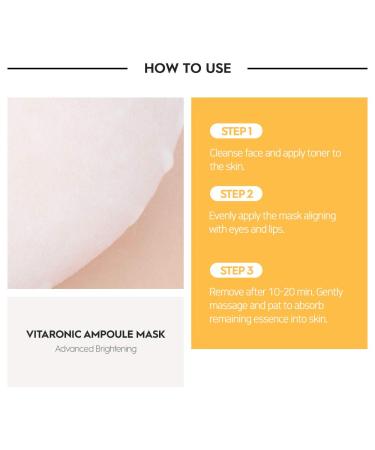 SNP PREP Vitaronic Ampoule Sheet Mask - Nourishing & Brightening Face Masks with Vitamins B C D E | Korean Skincare | 10 Sheets for All Skin Types - Buy Online on GoSupps.com