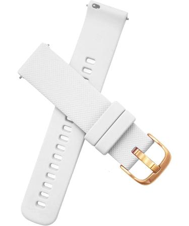 Abanen Silicone 18mm Watch Band for Garmin & Fossil - White Waterproof Replacement Strap - Buy Online on GoSupps.com