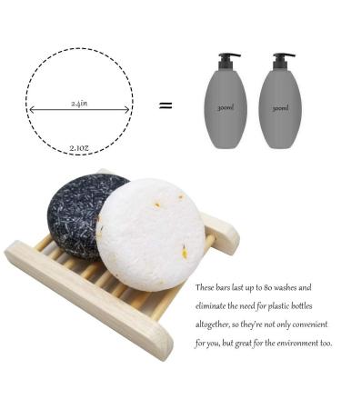 VERT Bamboo Charcoal Shampoo Bar 2-Pack - Natural Solid Soap for Treated, Dry Hair - Prevents Hair Loss & Promotes Growth - Vegan Plant Essence Formula - 4.2oz - Buy Online on GoSupps.com