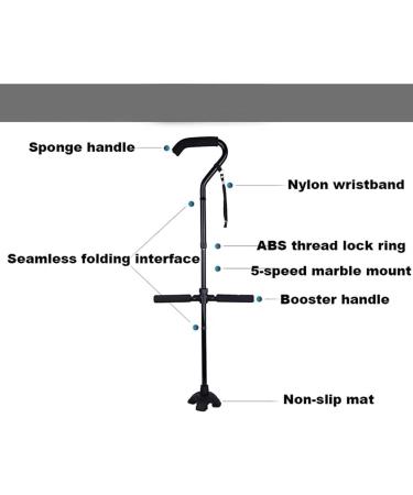 SilteD Swan Neck Walking Cane Offset Walking Sticks Double Handle to Help Get up Height Adjustable Collapsible Crutch Mobility Aid for Elderly Men and Women rollator Walker - Buy Online on GoSupps.com