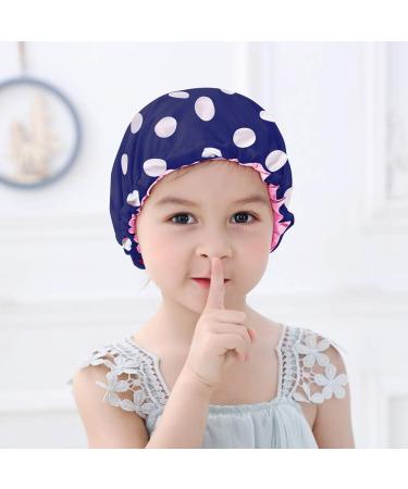 Demi Queen Kids Extra Long Satin Bonnet - Double Layer Sleep Cap for Curly Hair - White Spot-Pink - Buy Online on GoSupps.com