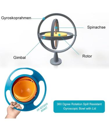 Magic Bowl for Babies | 360 Rotatable Gyroscopic Leak-Proof Bowl with Lid | Ideal for Toddlers & Children | 17x17 cm Baby Crockery - Buy Online on GoSupps.com