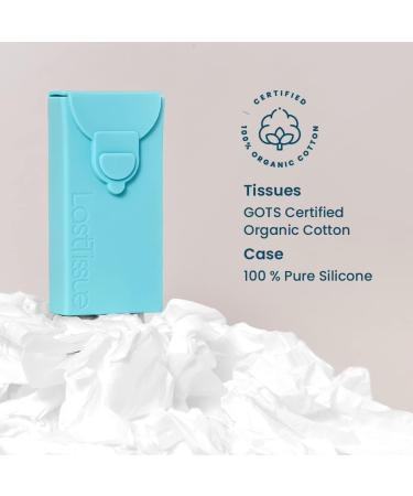 LastTissue Tissue Box - Eco-Friendly Reusable Organic Cotton Tissues (Turquoise) for Sustainable Living - Buy Online on GoSupps.com