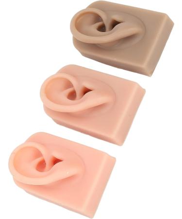 ZJchao 3Pcs Silicone Ear Model - 3 Colors Soft & Flexible Right Ear Simulation Display Props - Buy Online on GoSupps.com