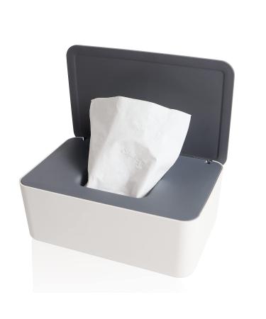 Wet wipes box baby wet wing box children towels case toilet paper box tissue storage case handkerchief holder car plastic wet wipes donor wiper box napkin box white+gray - Buy Online on GoSupps.com