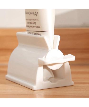 2-Pack White Toothpaste Roller Squeezer Stand Set - Bathroom Organizer - Buy Online on GoSupps.com