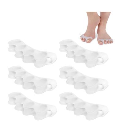 zoerbufan Toe Separators 3 Pair Toe Stretcher for Overlapping Toes to Relax Toes Silicone Toe Straighteners for Hallux Valgus Soft Gel Toe Spacers for Correct Bunions (Transparent)
