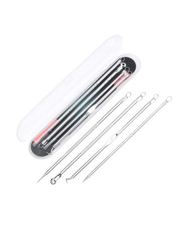 Blackhead & Pimple Removal Tool Kit - 4 Pcs Stainless Steel Set for Nose & Face - Buy Online on GoSupps.com