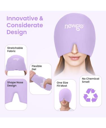 NEWGO Migraine Relief Cap - Purple Full Coverage Headache Hat for Cold Therapy and Stress Relief - Buy Online on GoSupps.com