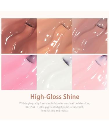 RARJSM Nude Sheer Jelly Pink Gel Nail Polish Set - 6 Transparent Colors for French Manicure - Soak Off UV/LED Gel - 7.5ml - Home & Salon Use - Buy Online on GoSupps.com