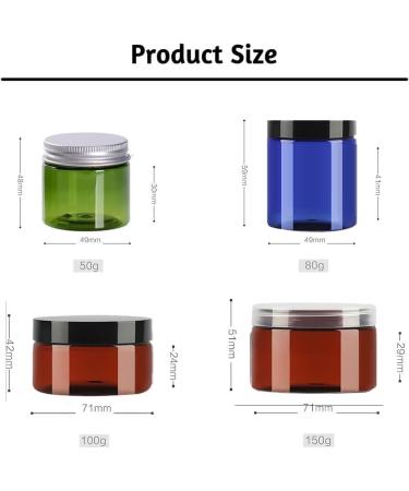 travel pots for cream small pots with lids Pack of 6 100ml Blue Plastic Cream Jars Cosmetic Pots with Clear Lids Containers for Toiletries (Color : Blauw Size : 80ml) 80ml Blauw - Buy Online on GoSupps.com