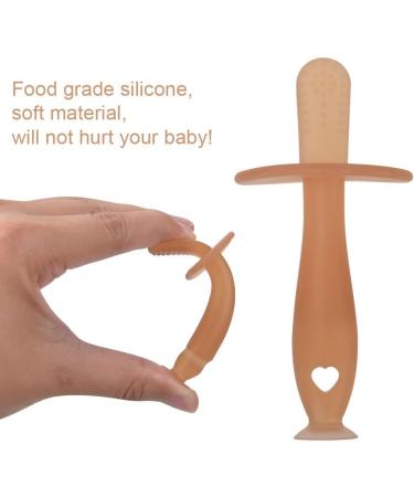 Vicloon Teething Toys for Baby 2pcs Teether Toy Silicone Baby Teether with Suction Cup Baby Teething Toy with 2 Anti-Lost Chain Teething Ring for 2 Months Above Infant Sore Gums Pain Relief(Brown) S-Suckers brown - Buy Online on GoSupps.com
