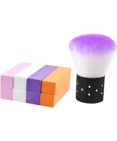 Ipetboom 1 Set Manicure Kits Mushroom Kit Pedicure Kit Sanding Buffing Block Mushroom Cleaning Brush Makeup Powder Blush Barrette Clips for Crafts Makeup Brush Large Nail Sponge Purple - Buy Online on GoSupps.com