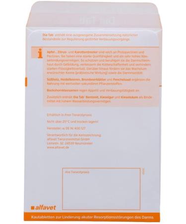 Alfavet Dia Tab Chewable Tablets for Diarrhea in Dogs & Cats - 15 x 5.5g Bundle - Fast International Shipping - Buy Online on GoSupps.com